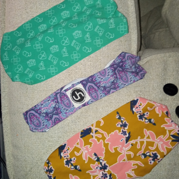 Urban Halo Vibrant Women's Headband Trio - Teal, Purple, and Mustard, O/S - Picture 2 of 2